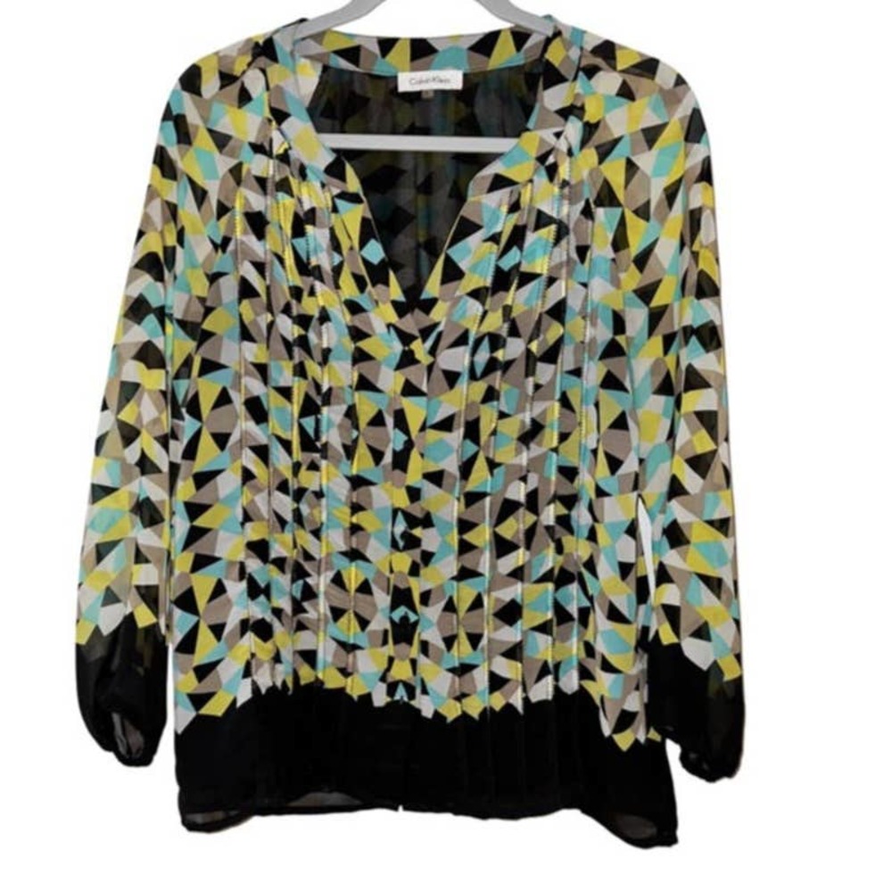 Calvin Klein Multicolor Geometric Pattern Loose F… - image 1
